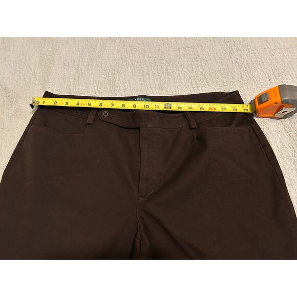 Lauren Ralph Lauren Adelle Pants Women’s Sz 16 Brown Straight Leg Work Career - Picture 2 of 13